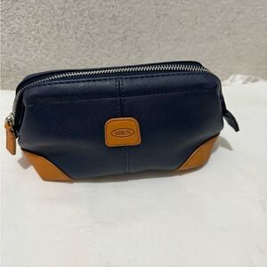 COPY - Bric's Qatar Airways Unisex blue leather Cosmetic Makeup Traveling B…